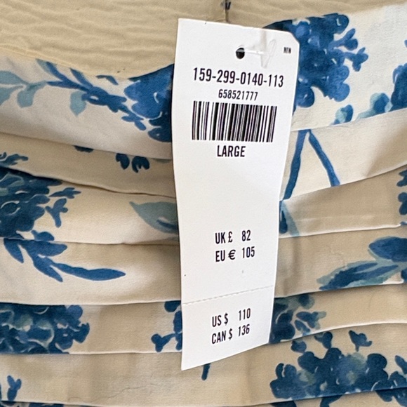 Abercrombie & Fitch Cream Dress with Blue Floral Print - Picture 4 of 4